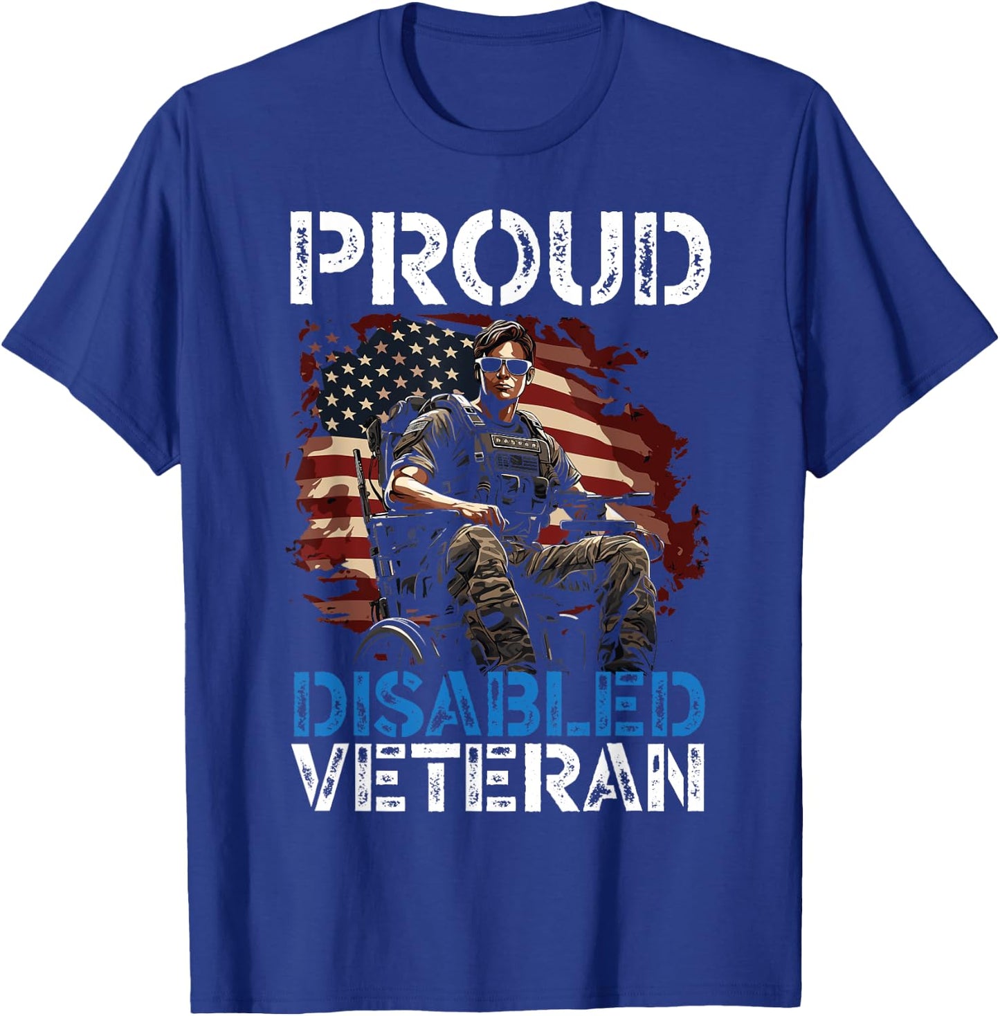 Disabled Veteran Armed Forces Military Soldier Army USA T-Shirt - T-Shirt | Royal