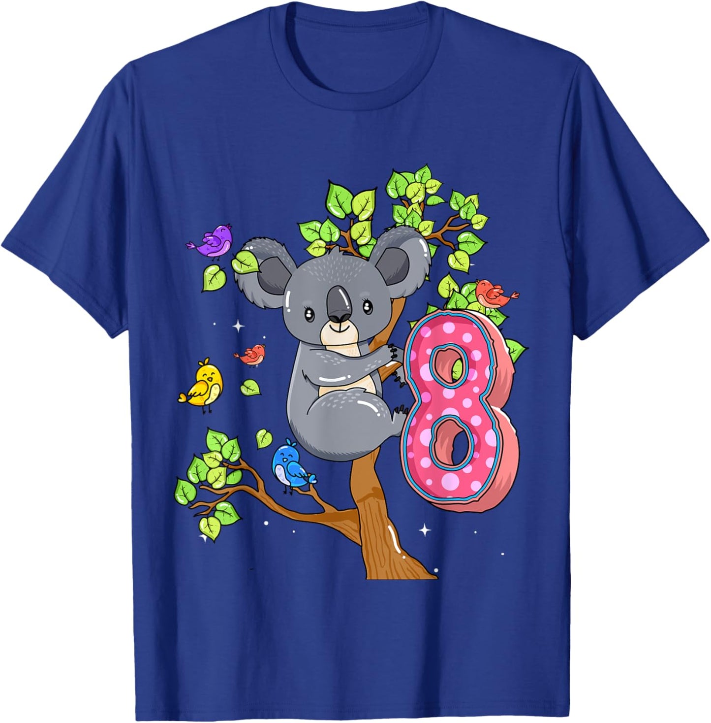 Koala Bear 8th Birthday Girl 8 Year Old Birthday Koalas Bday T-Shirt - T-Shirt | Royal