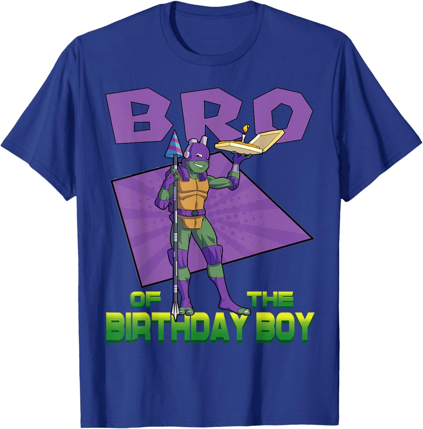 Mademark x Teenage Mutant Ninja Turtles - Donnie Brother of the Birthday Boy Pizza Theme Party T-Shirt - T-Shirt | Royal