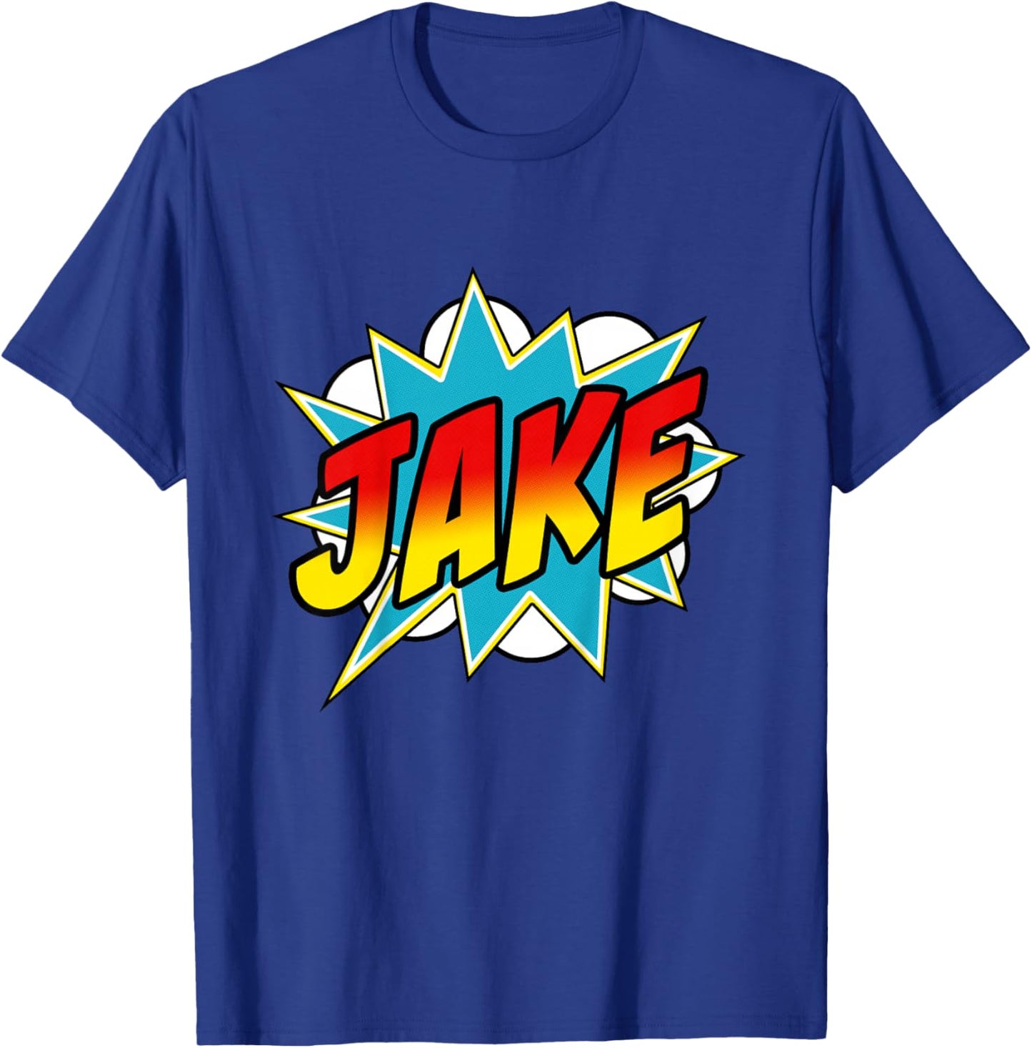 Boys Jake Comic Book Superhero Name T-Shirt - T-Shirt | Royal