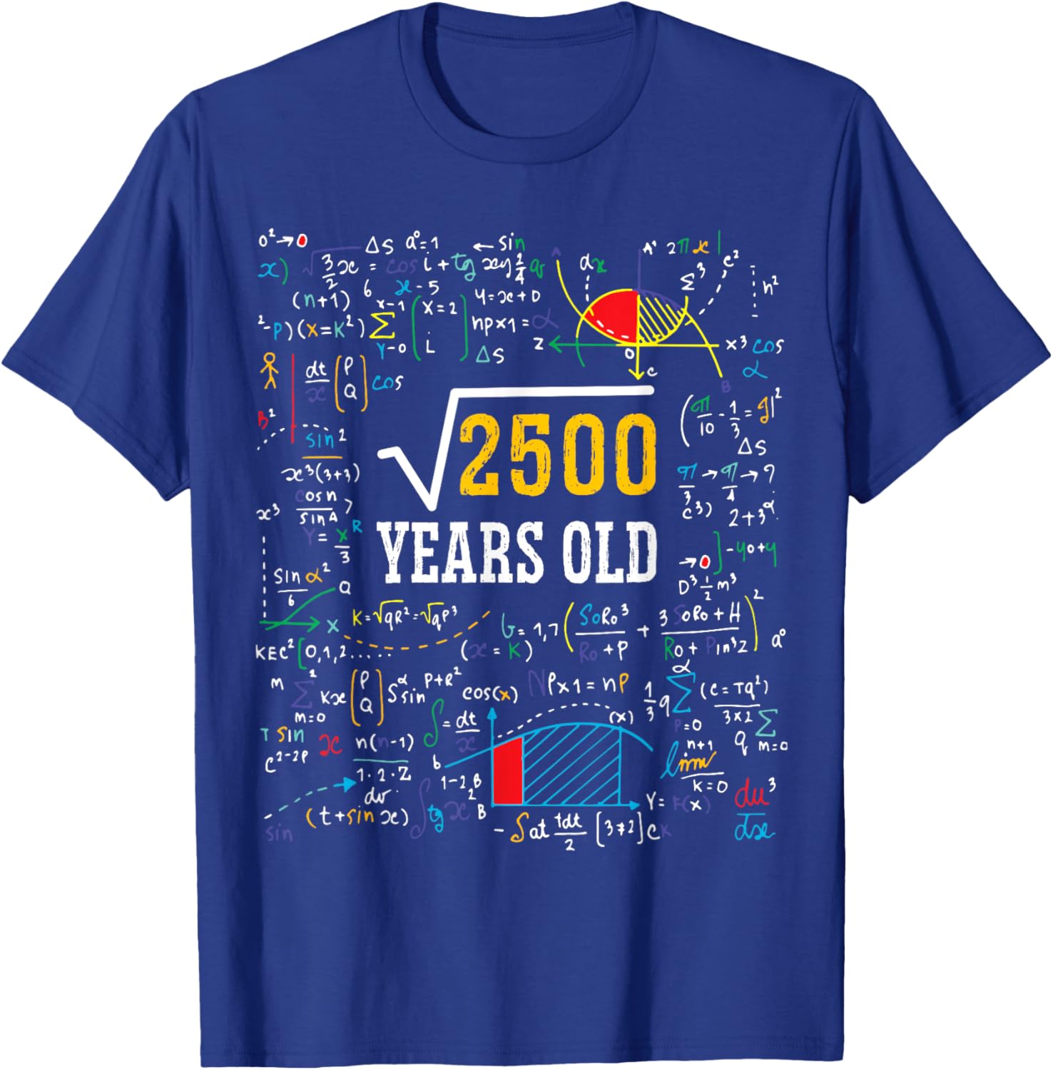 Square Root of 2500 Men Women 50 Years Old 50th Birthday T-Shirt - T-Shirt | Royal