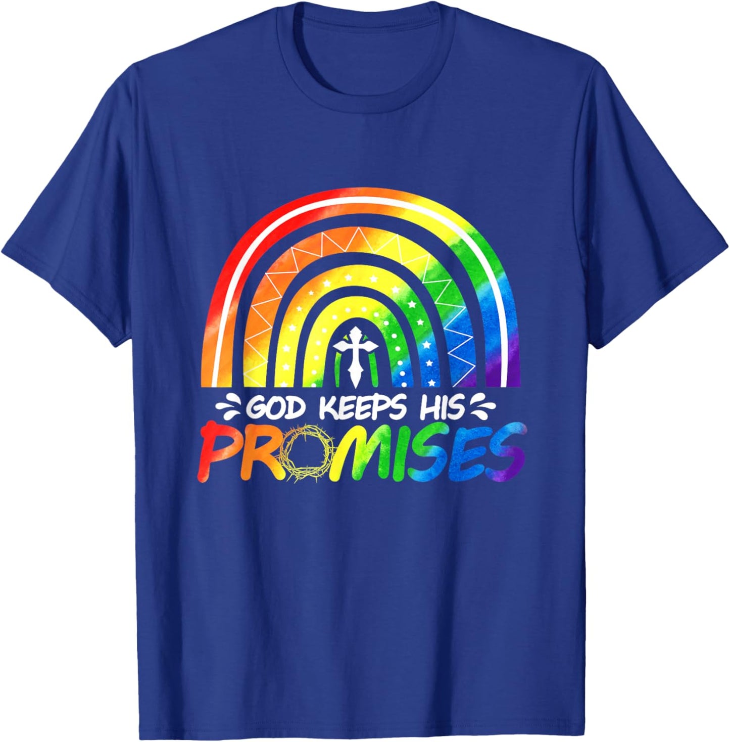 God Keeps His Promise Rainbow Christian Bible Noah T-Shirt - T-Shirt | Royal