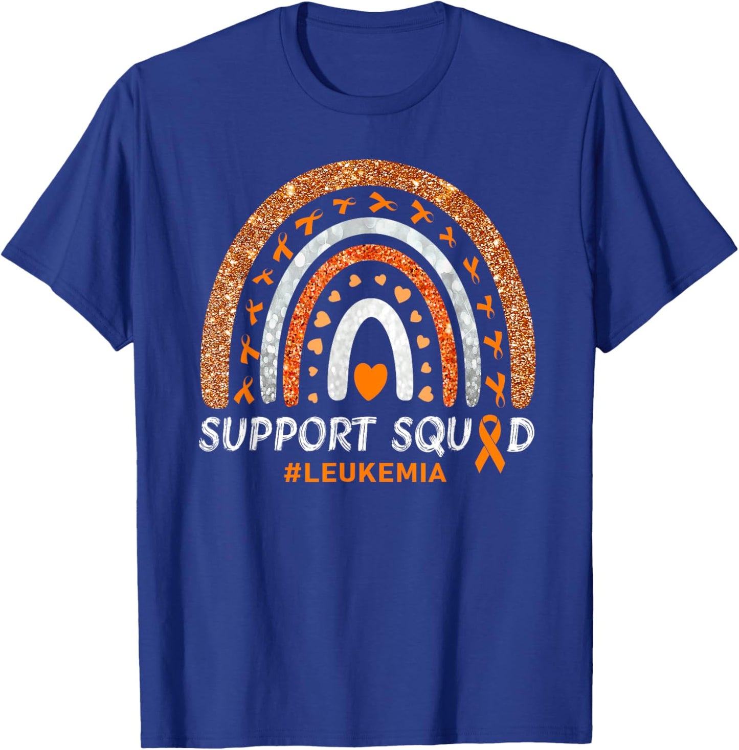 Support Squad Leukemia Awareness Rainbow T-Shirt - T-Shirt | Royal