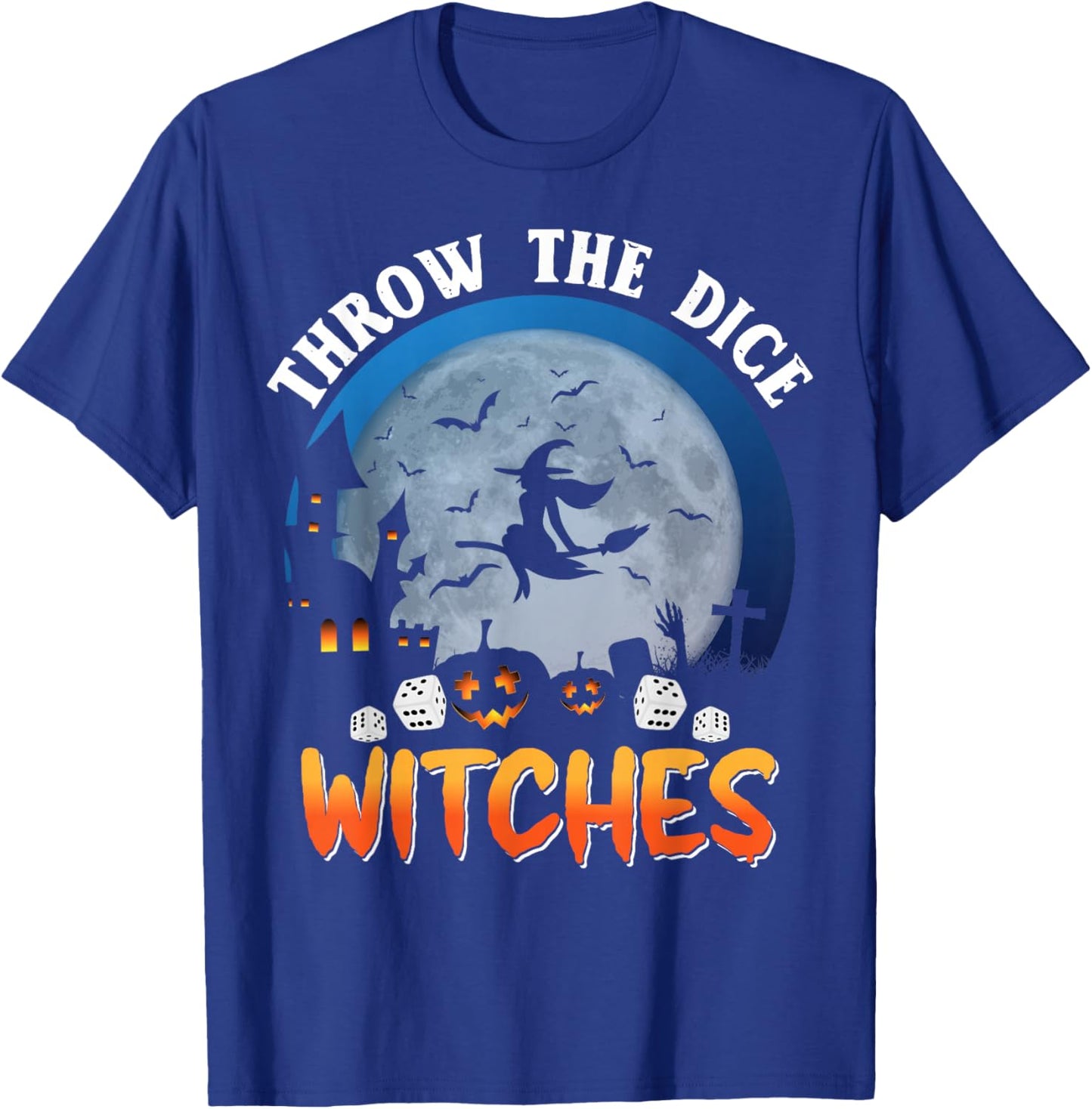 Throw The Dice Witches Bunco Party Funny Halloween Costume T-Shirt - T-Shirt | Royal