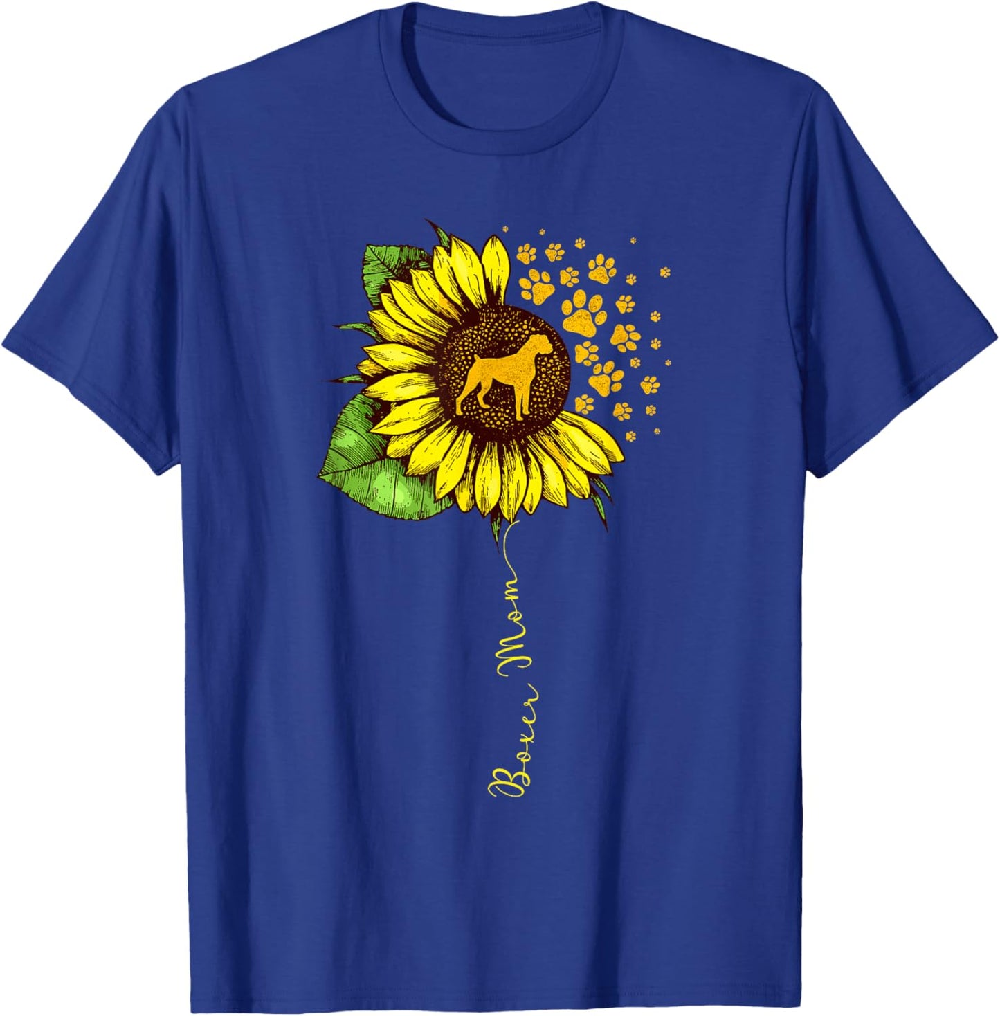 Funny Boxer Mom Sunflower Mother's Day Boxer Dog Lover T-Shirt - T-Shirt | Royal