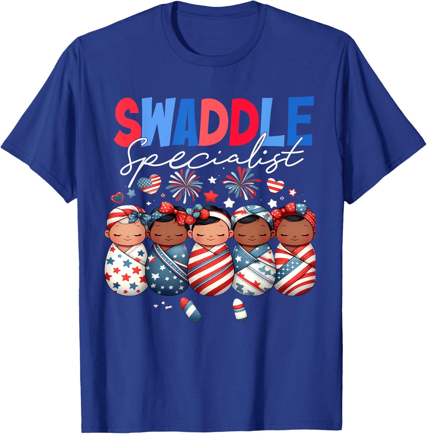 Swaddle Specialist NICU Mother Baby Nurse 4th Of July USA T-Shirt - T-Shirt | Royal