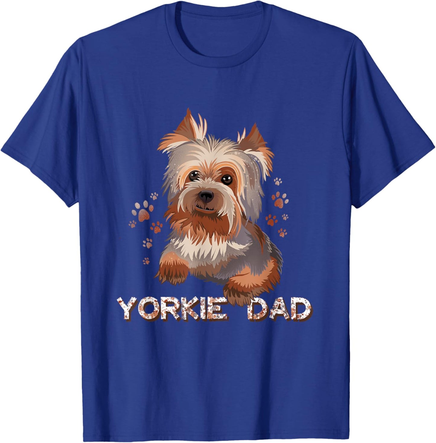 Cute Yorkie Dad Illustration Yorkshire Terrier Lover T-Shirt - T-Shirt | Royal