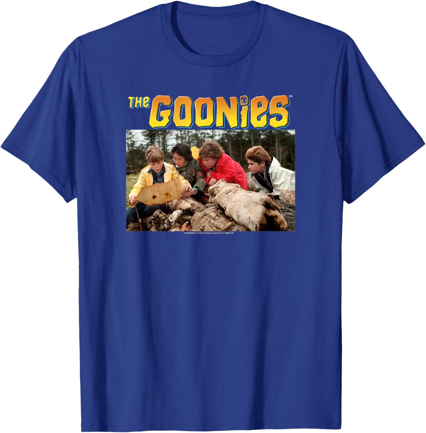 The Goonies Group Photo Logo T-Shirt - T-Shirt | Royal