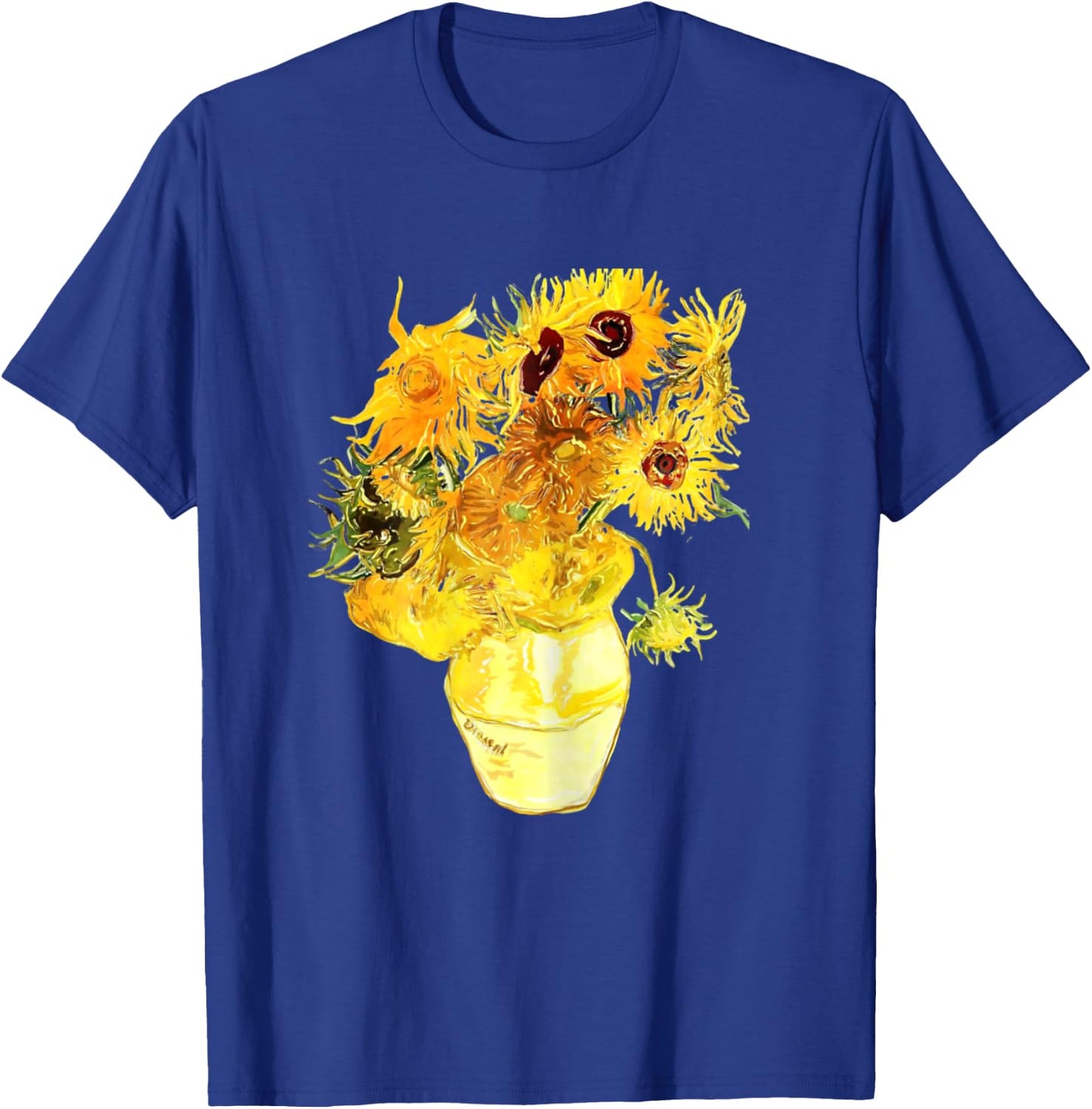 Van Gogh Sunflowers art Vintage Floral Painting T-Shirt - T-Shirt | Royal