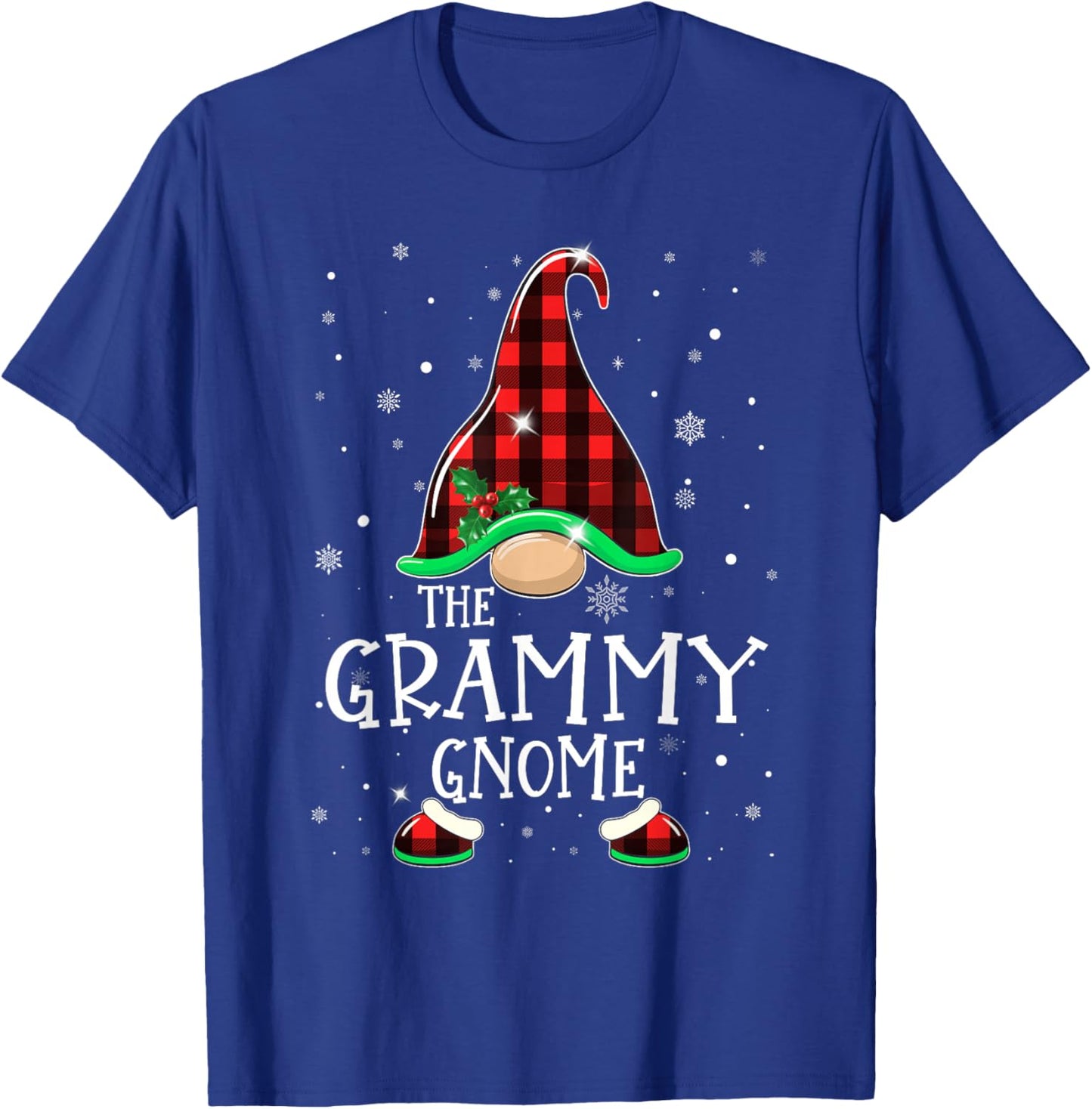 Funny GRAMMY Gnome Buffalo Plaid Matching Christmas Pajama T-Shirt - T-Shirt | Royal