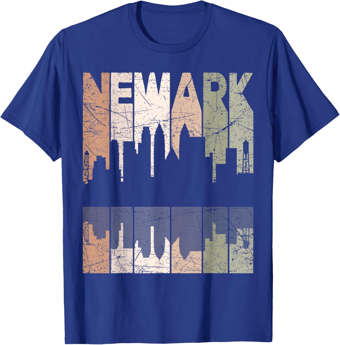 Newark Vintage Newark New Jersey Retro Newark Skyline T-Shirt - T-Shirt | Royal