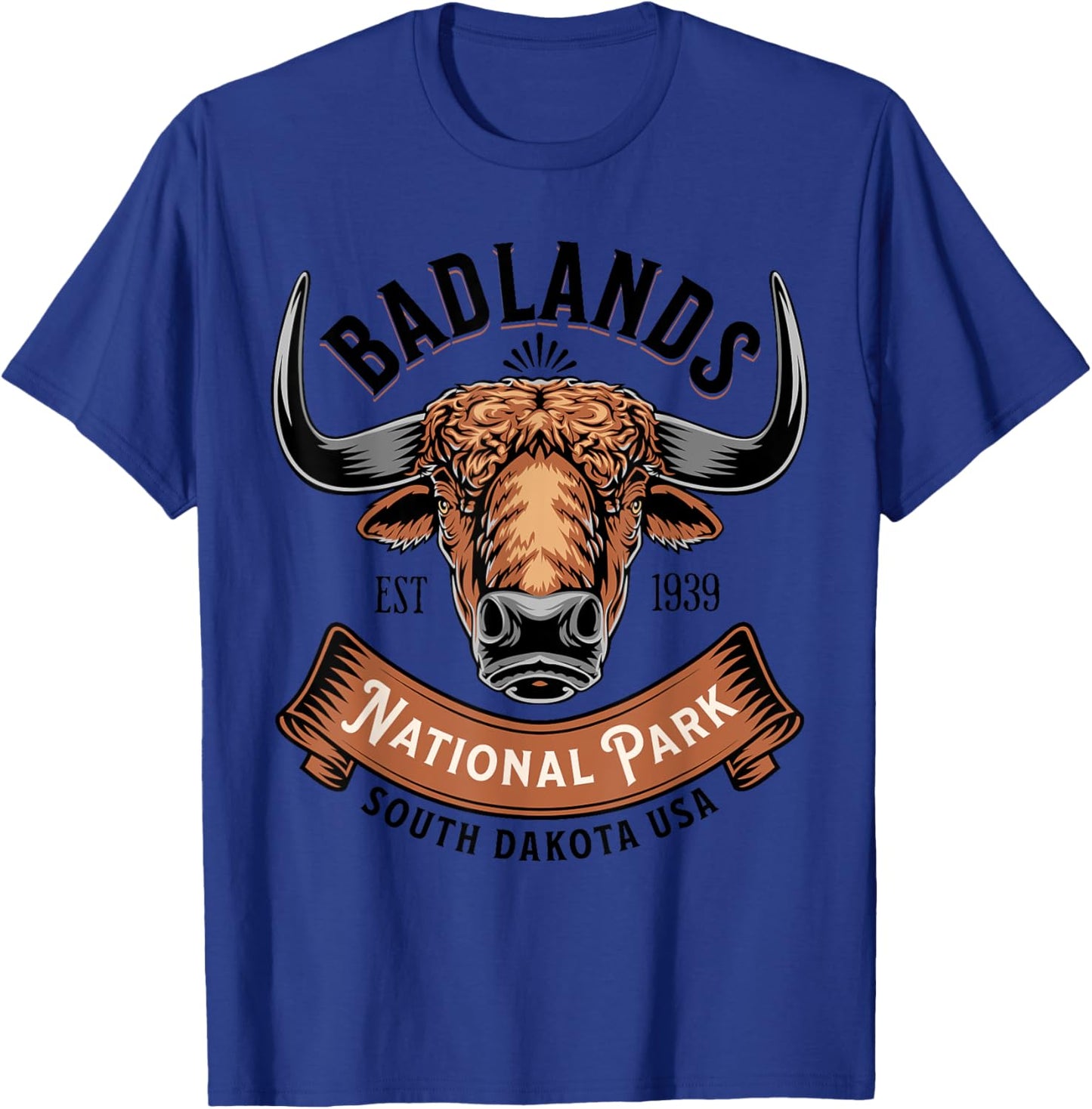 Badlands National Park South Dakota Buffalo Hike Outdoors T-Shirt - T-Shirt | Royal