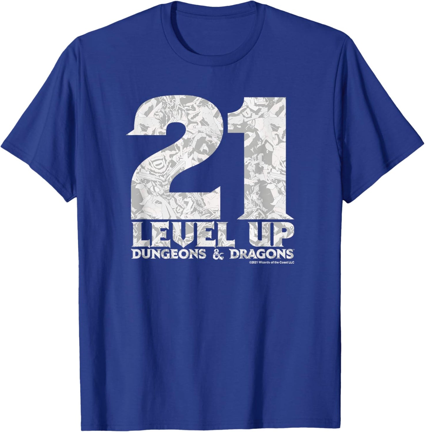 Dungeons & Dragons Birthday Level Up Twenty One T-Shirt - T-Shirt | Royal