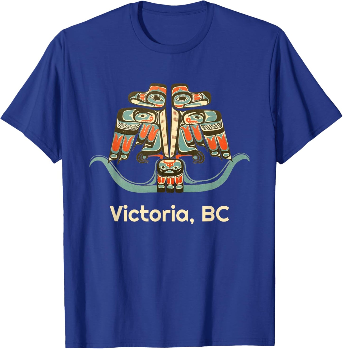 Victoria British Columbia Canada Thunderbird BC Haida Art T-Shirt - T-Shirt | Royal