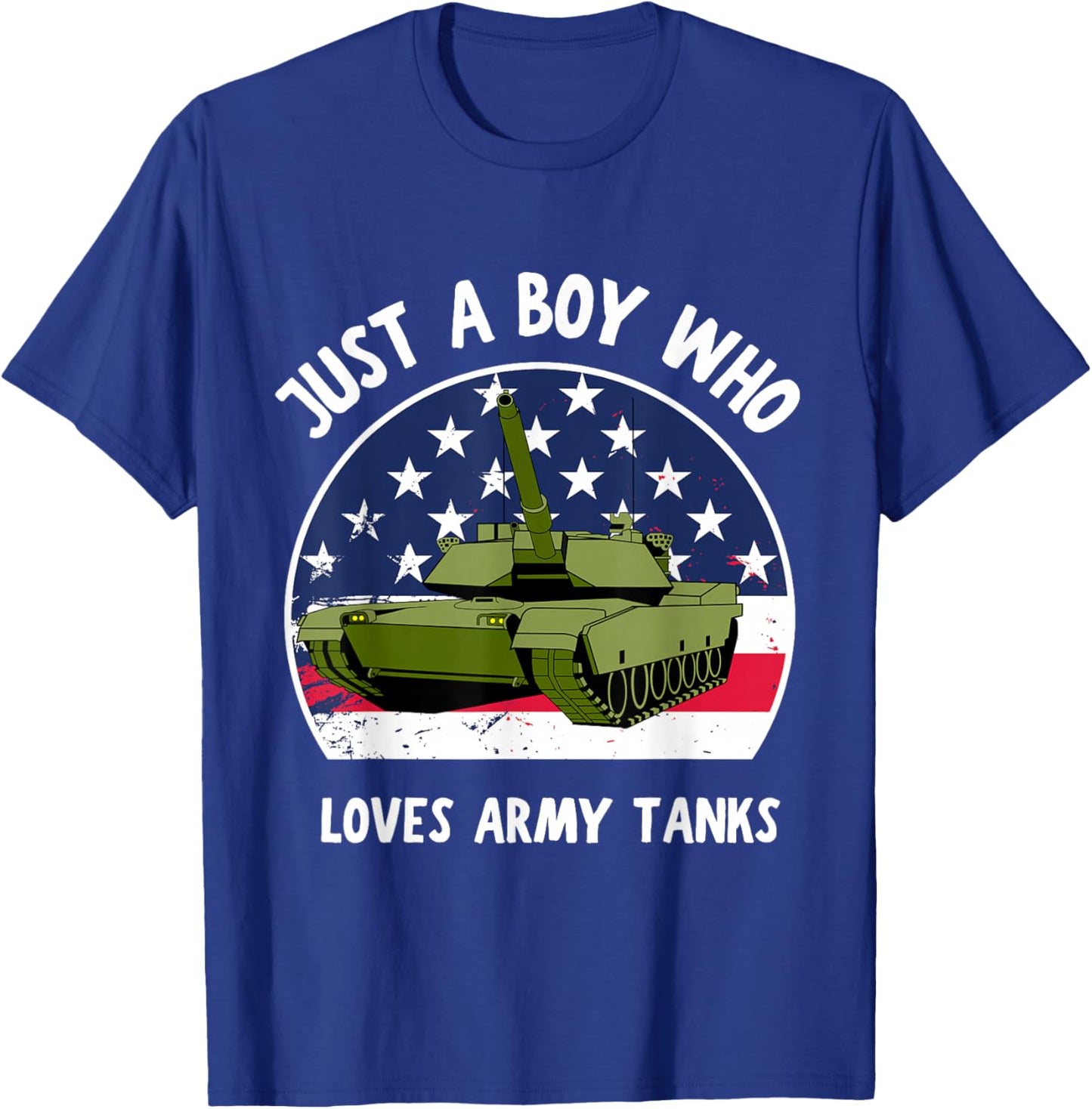 Just A Boy Who Loves Army Tanks Army Military Son Kids Boys T-Shirt - T-Shirt | Royal