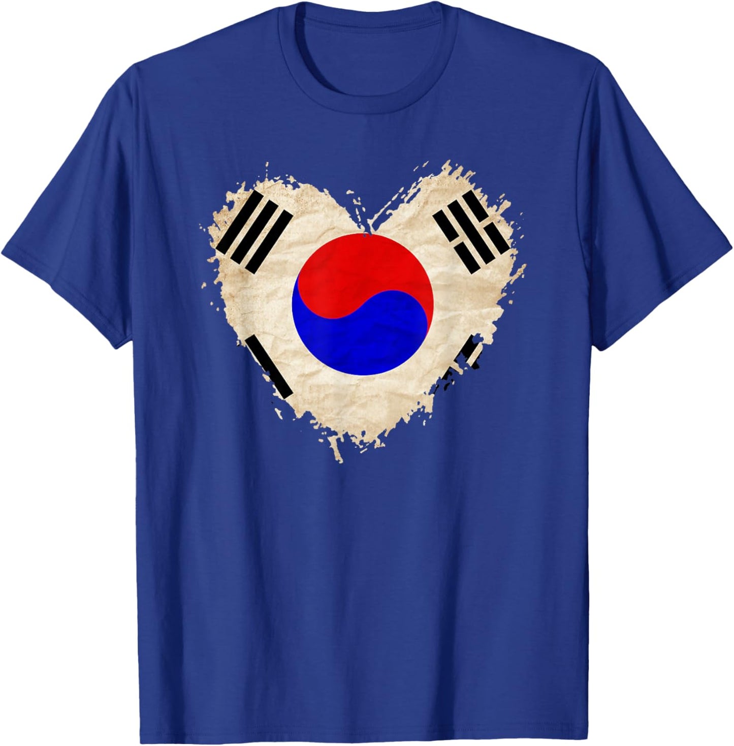 South Korea Flag Love Heart Patriotic Mom Dad Family School T-Shirt - T-Shirt | Royal
