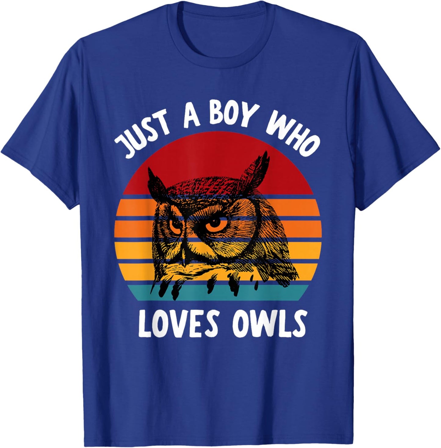 Just A Boy Who Loves Owls Funny Kids Boys Baby Toddler 5T T-Shirt - T-Shirt | Royal