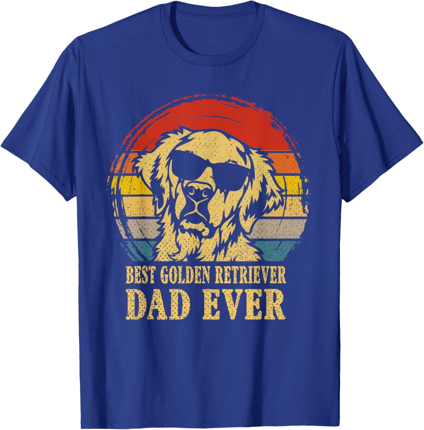 Vintage Best Golden Retriever Dad Ever I Love My Dog Women Kids T-Shirt - T-Shirt | Royal
