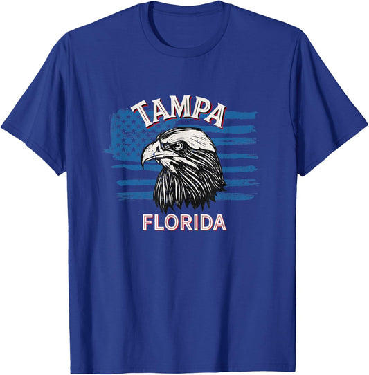 Retro Eagle USA Flag Florida - Vintage Tampa Men T-Shirt - T-Shirt | Royal