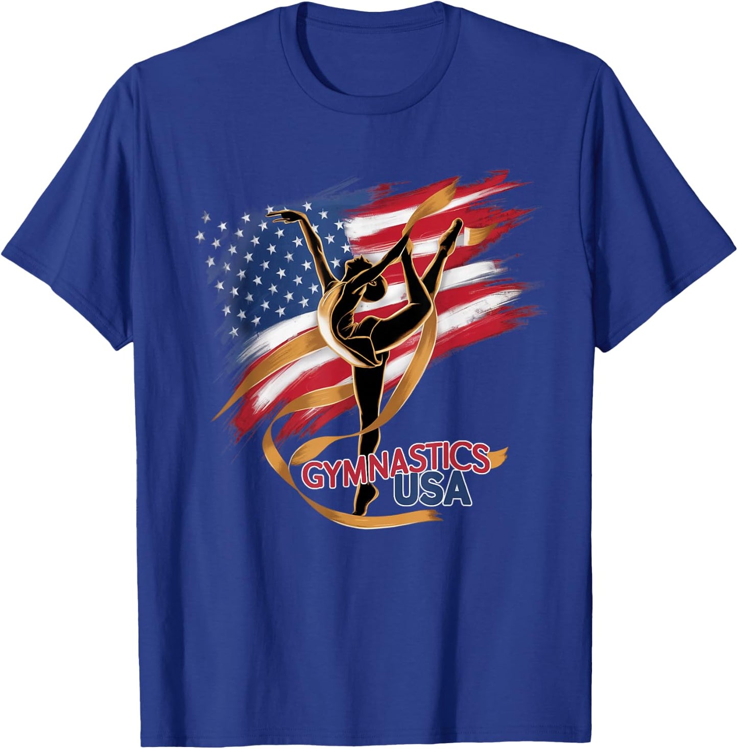 Gymnastics USA Support the Team Sport American Flag Lover T-Shirt - T-Shirt | Royal