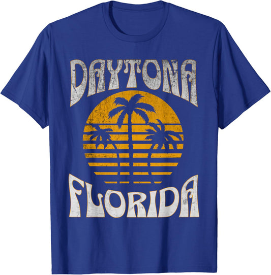 Daytona Florida Beach Summer Vacation Vintage T-Shirt - T-Shirt | Royal