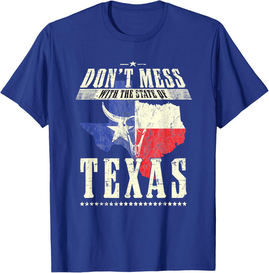 Don’t Mess With Texas Proud Texan Longhorn Lone Star State T-Shirt - T-Shirt | Royal