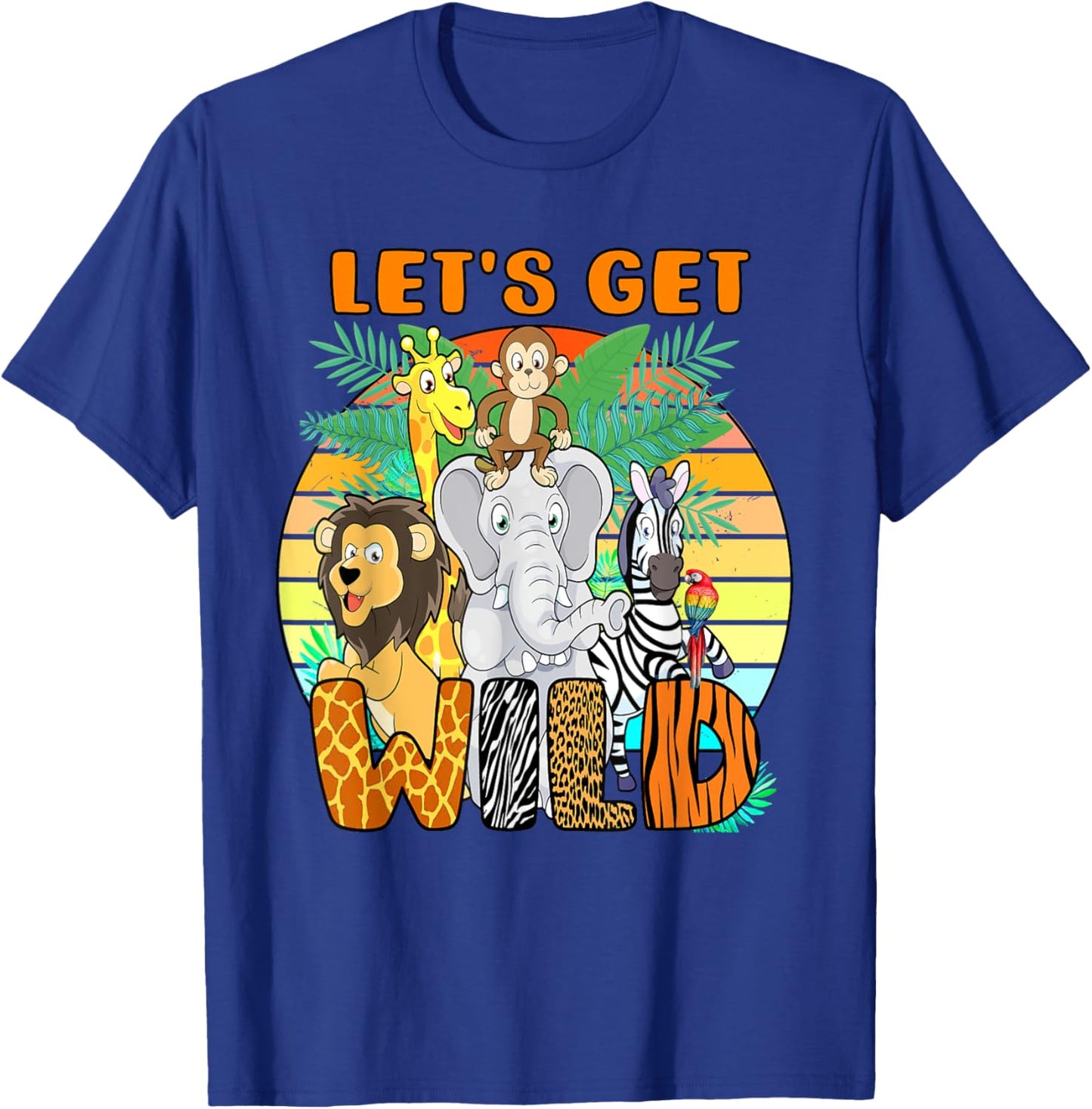 Let's Get Wild Zoo Animals Safari Party A Day At The Zoo T-Shirt - T-Shirt | Royal