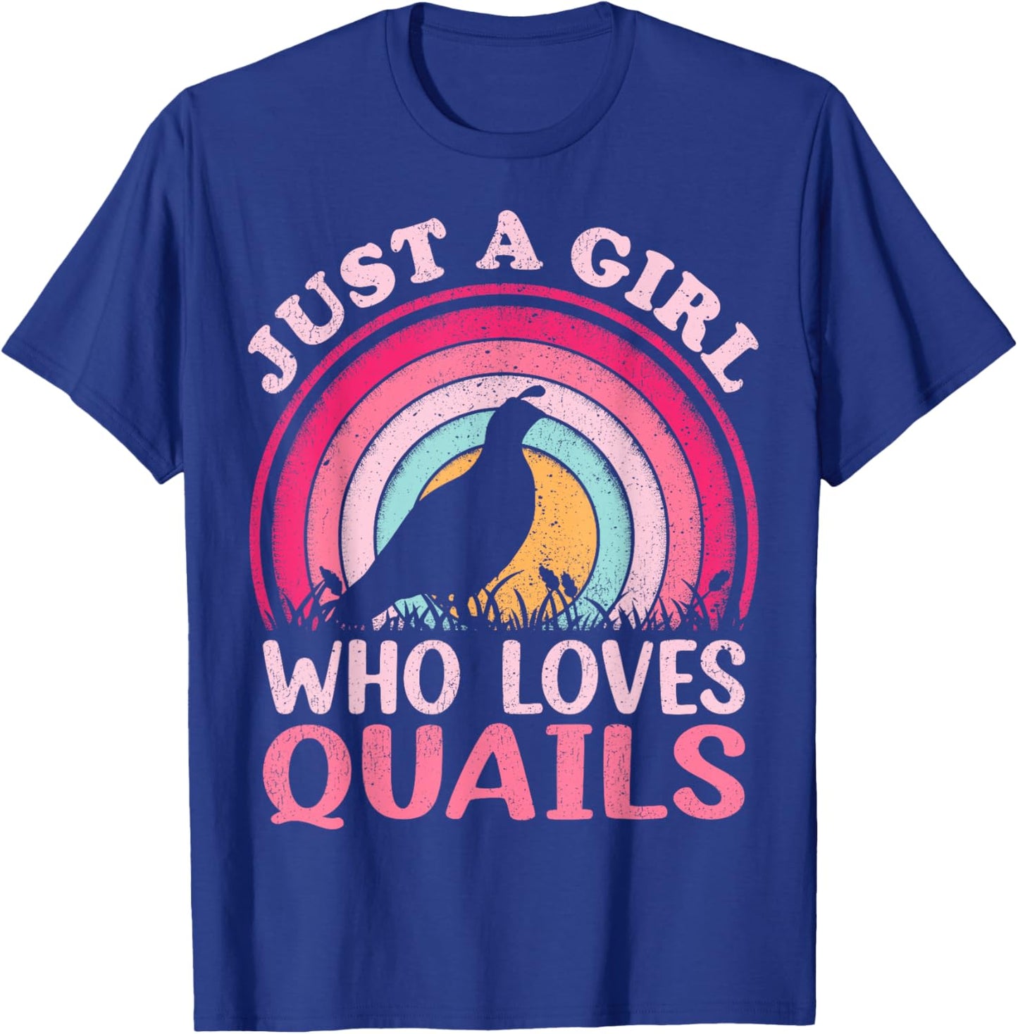 Quail Bird Vintage Retro Just A Girl Who Loves Quails T-Shirt - T-Shirt | Royal