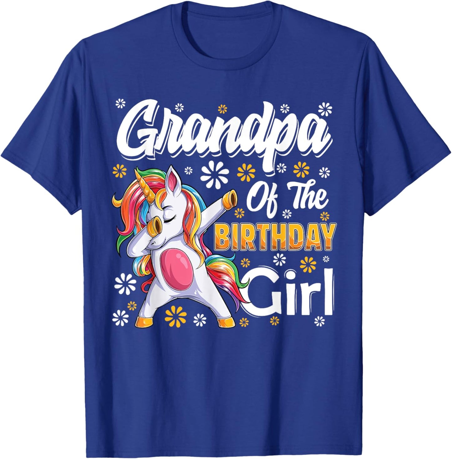 awesome dabbing unicorn birthday Grandpa Family Matching T-Shirt - T-Shirt | Royal