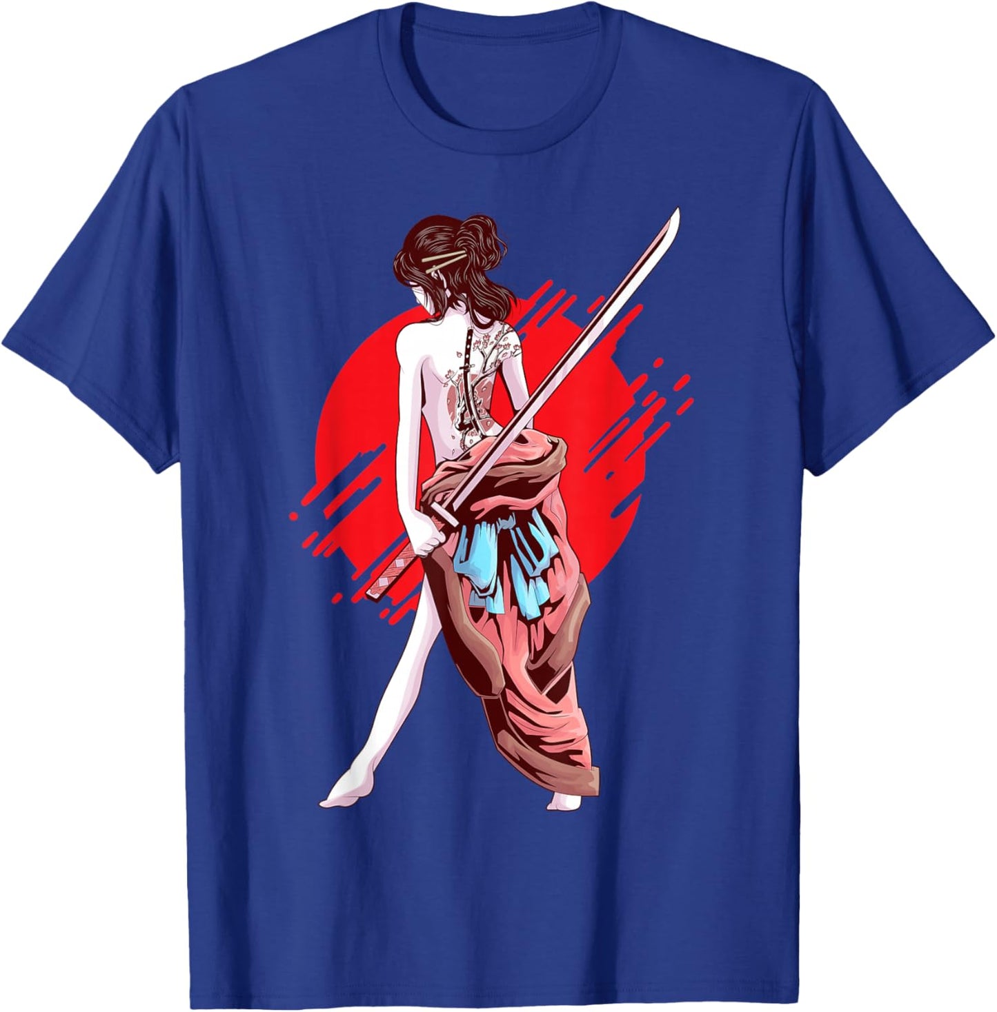 Samurai Girl Japanese Art Anime T-Shirt - T-Shirt | Royal