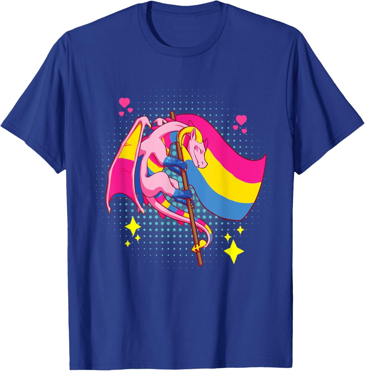 Pansexual Pride Stuff Pan Dragon Video Game Geek T-Shirt - T-Shirt | Royal