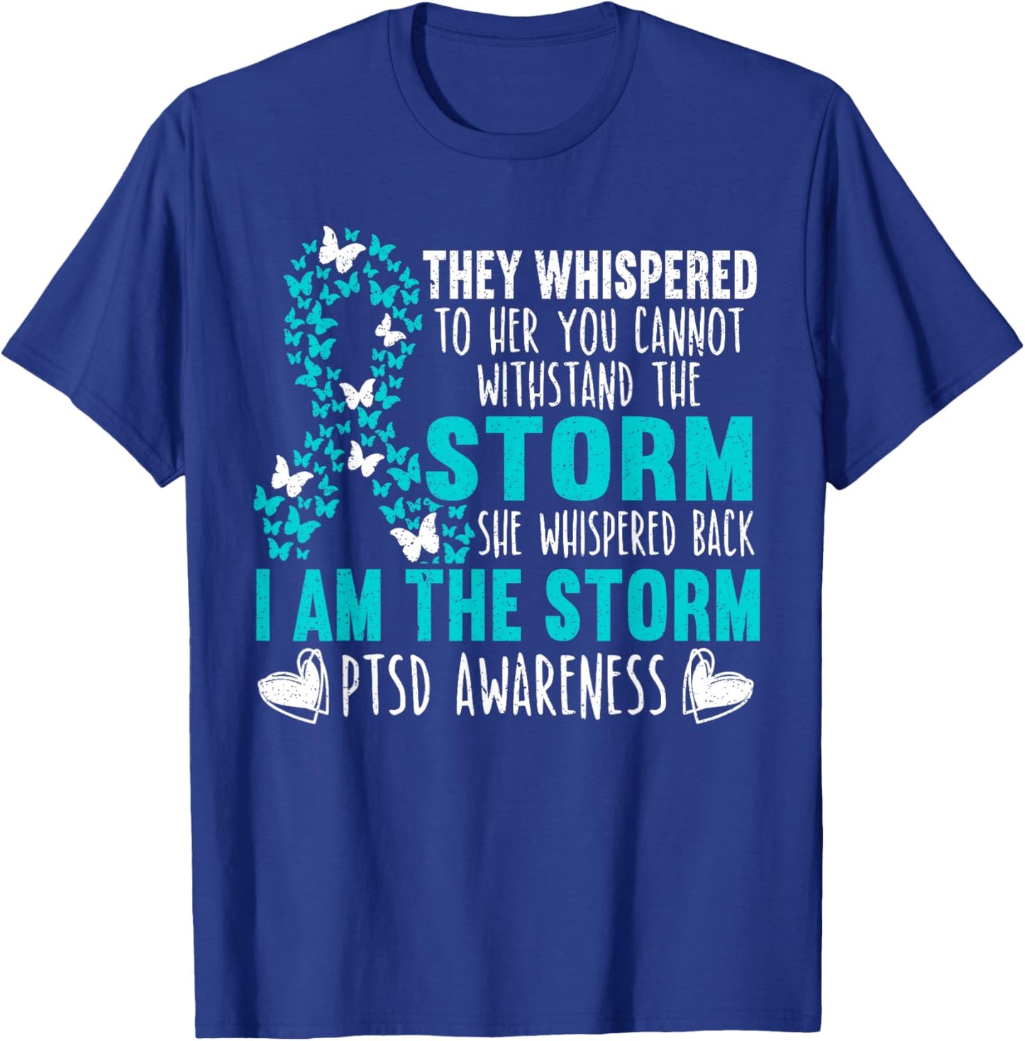 PTSD Awareness Butterfly Posttraumatic Stress Disorder T-Shirt - T-Shirt | Royal