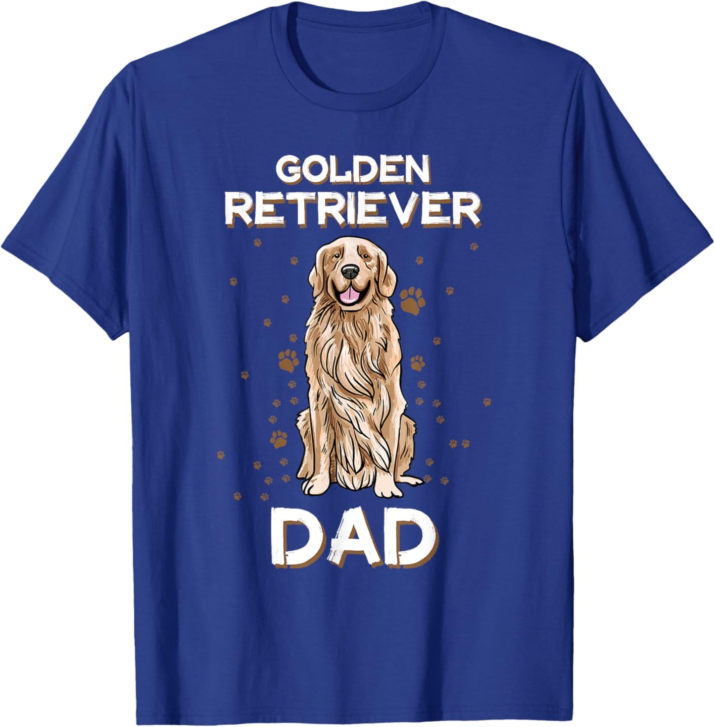 Golden Retriever Dad Dog Illustration Golden Retriever Owner Men T-Shirt - T-Shirt | Royal