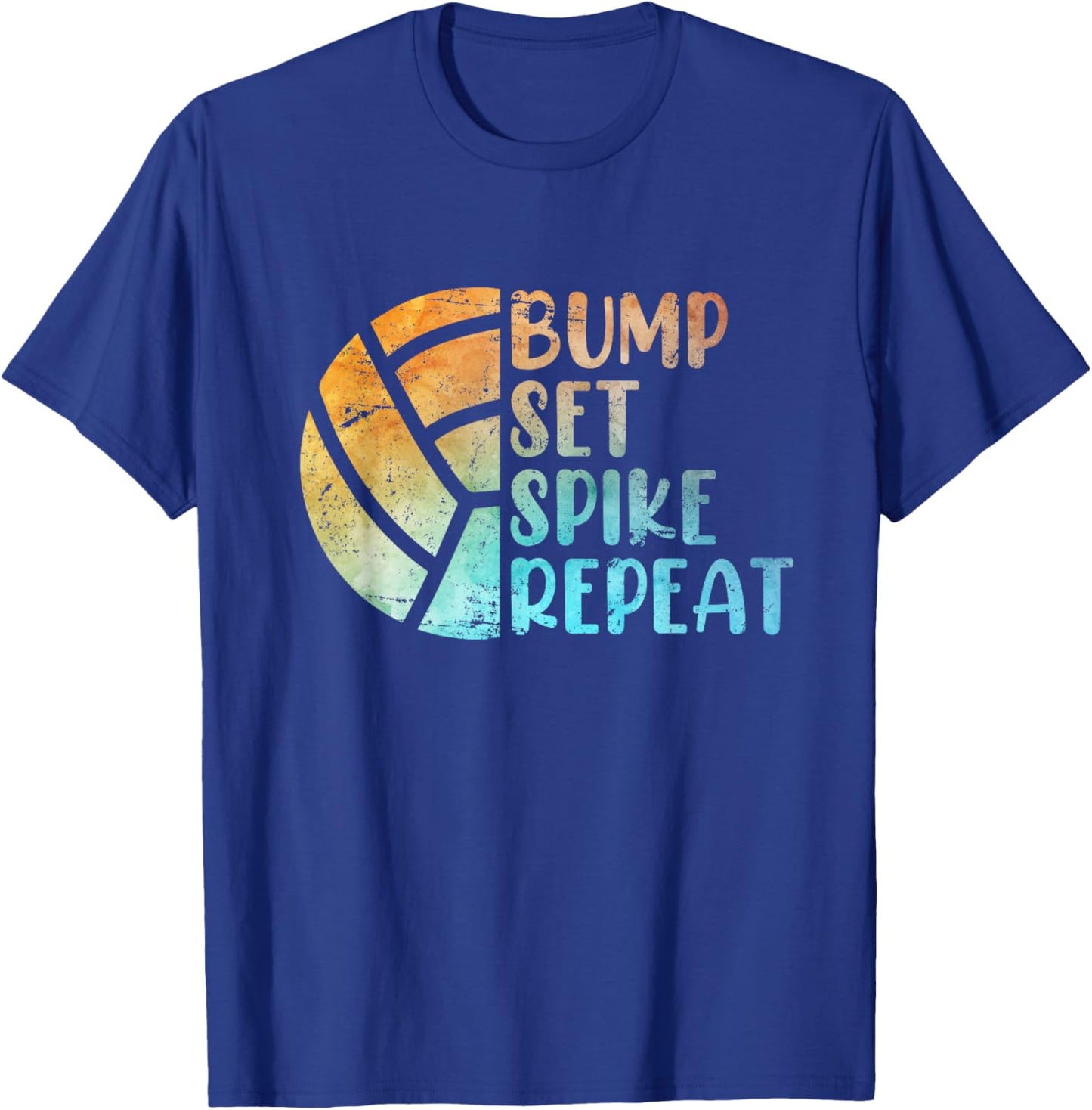 Volleyballer Bump Set Spike Repeat Volleyball T-Shirt - T-Shirt | Royal