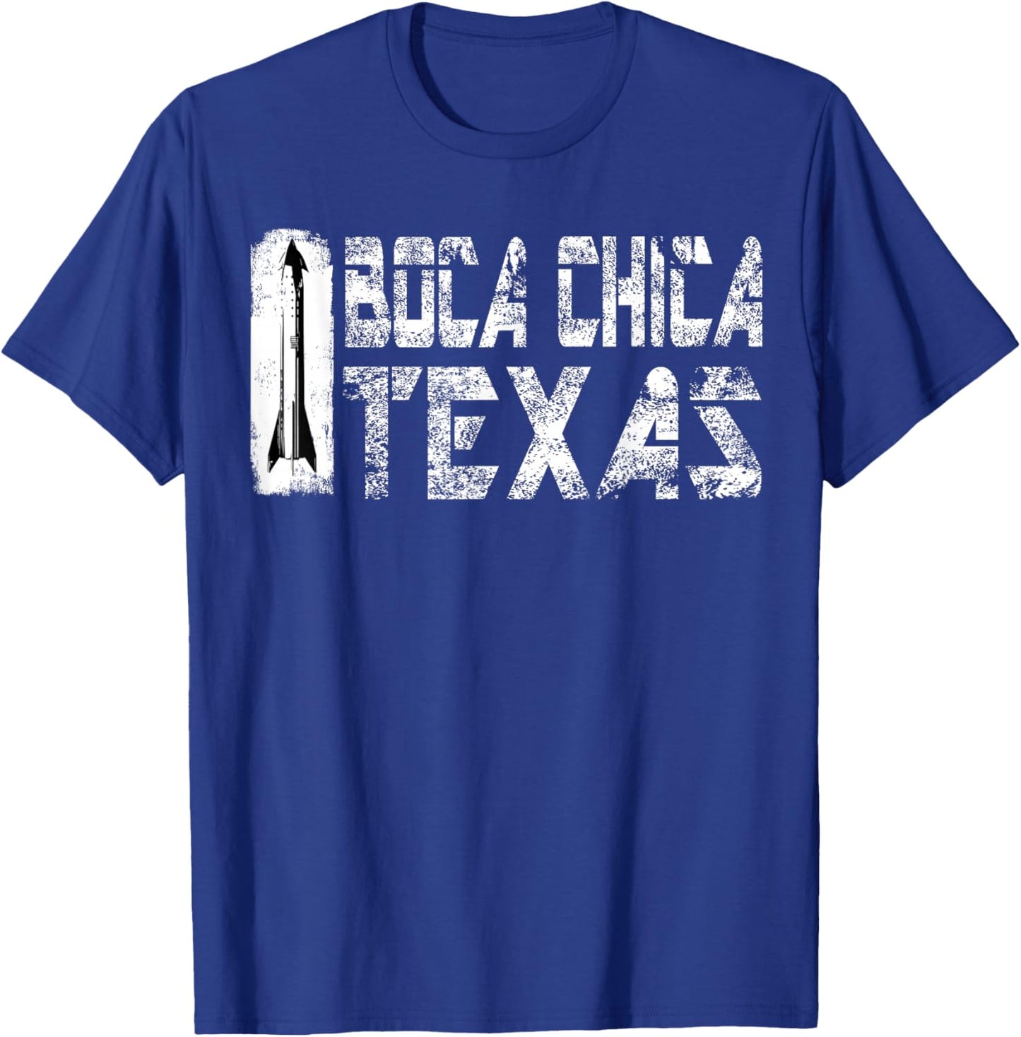 Boca Chica Texas Starship Retro White T-Shirt - T-Shirt | Royal