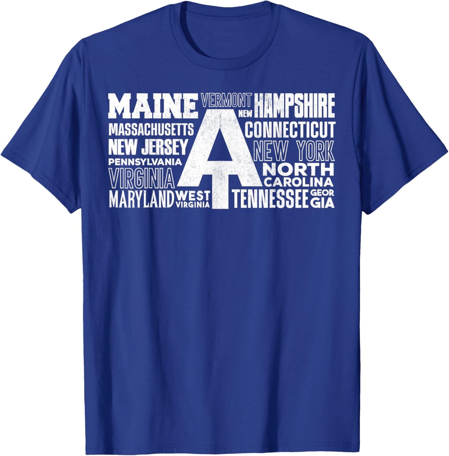 Appalachian Trail Symbol Word Cloud With US Staates T-Shirt - T-Shirt | Royal