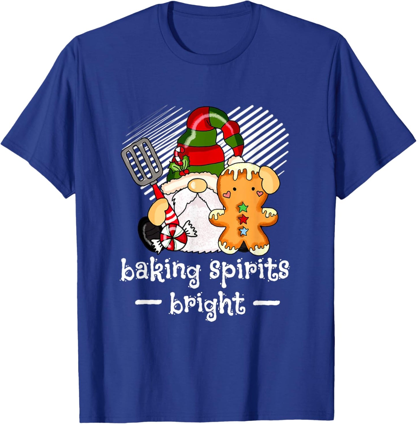 Christmas Gnome Baking Spirits Bright T-Shirt - T-Shirt | Royal