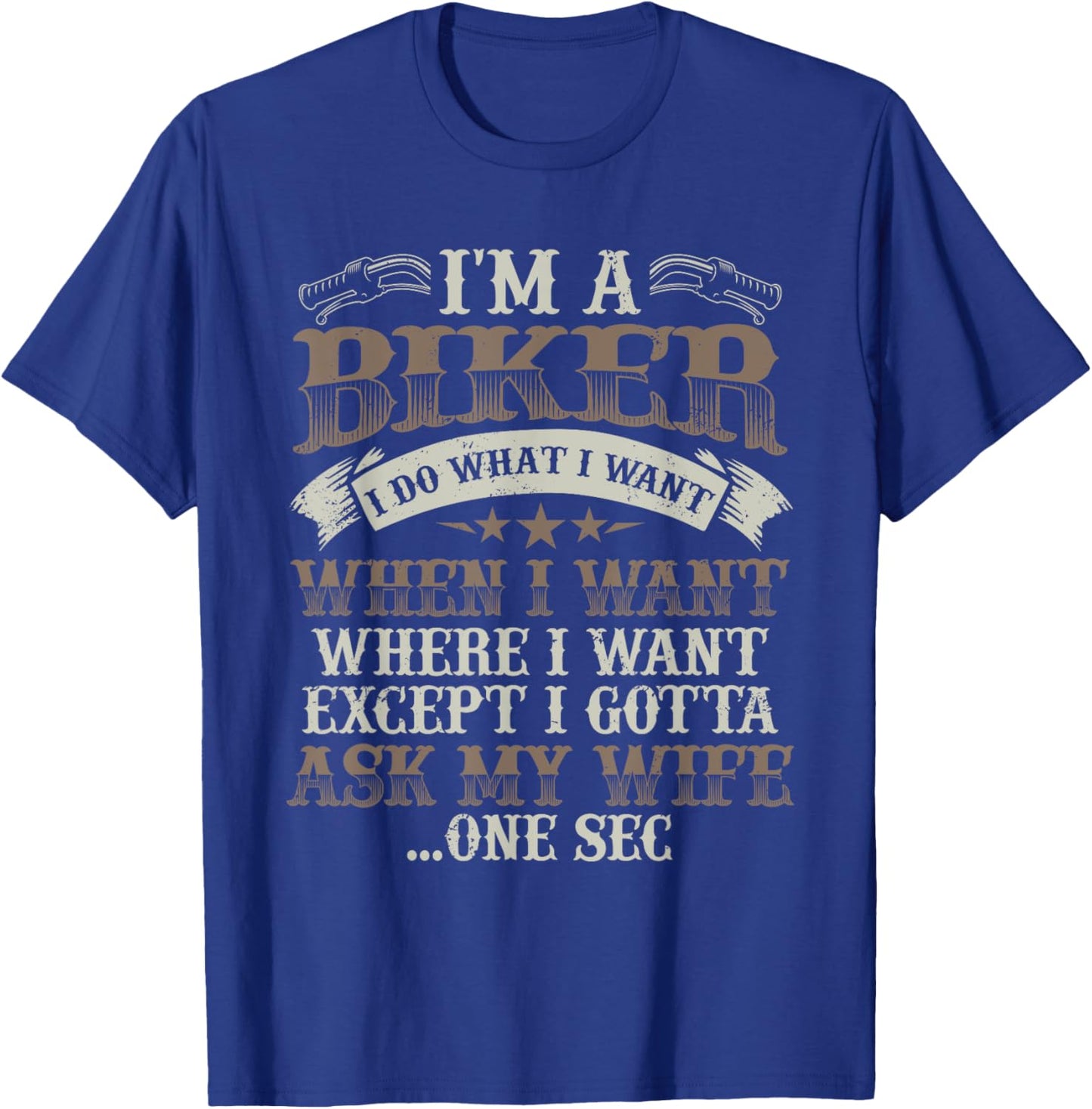 Funny Motorcycle Lover Graphic Husbands Men Motorbike Rider T-Shirt - T-Shirt | Royal