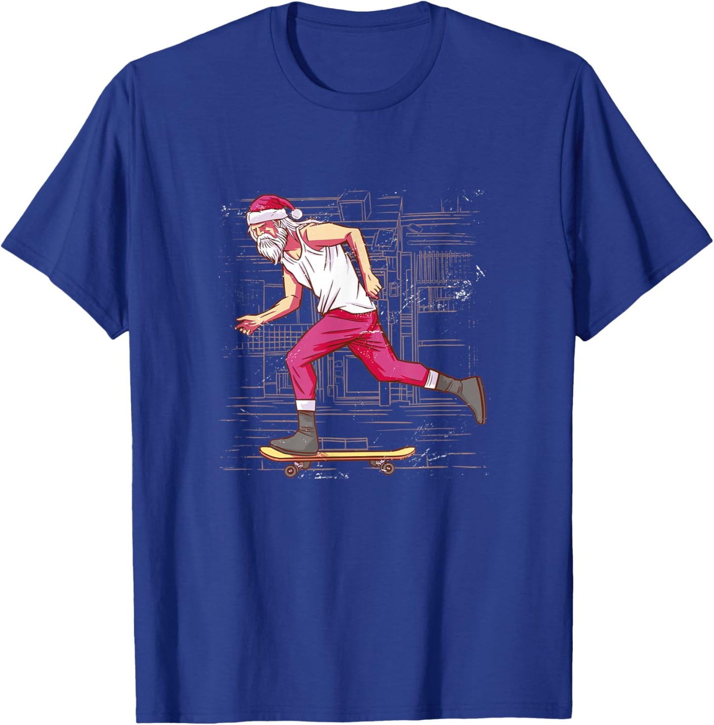 Skateboarding Santa Christmas Skateboard Holidays Sport T-Shirt - T-Shirt | Royal