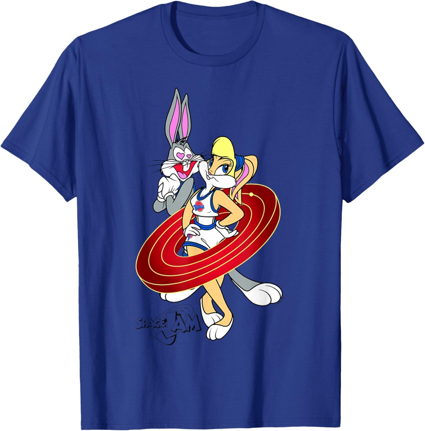 Space Jam Classic Bugs and Lola Bunny Heart Eyes Logo T-Shirt - T-Shirt | Royal