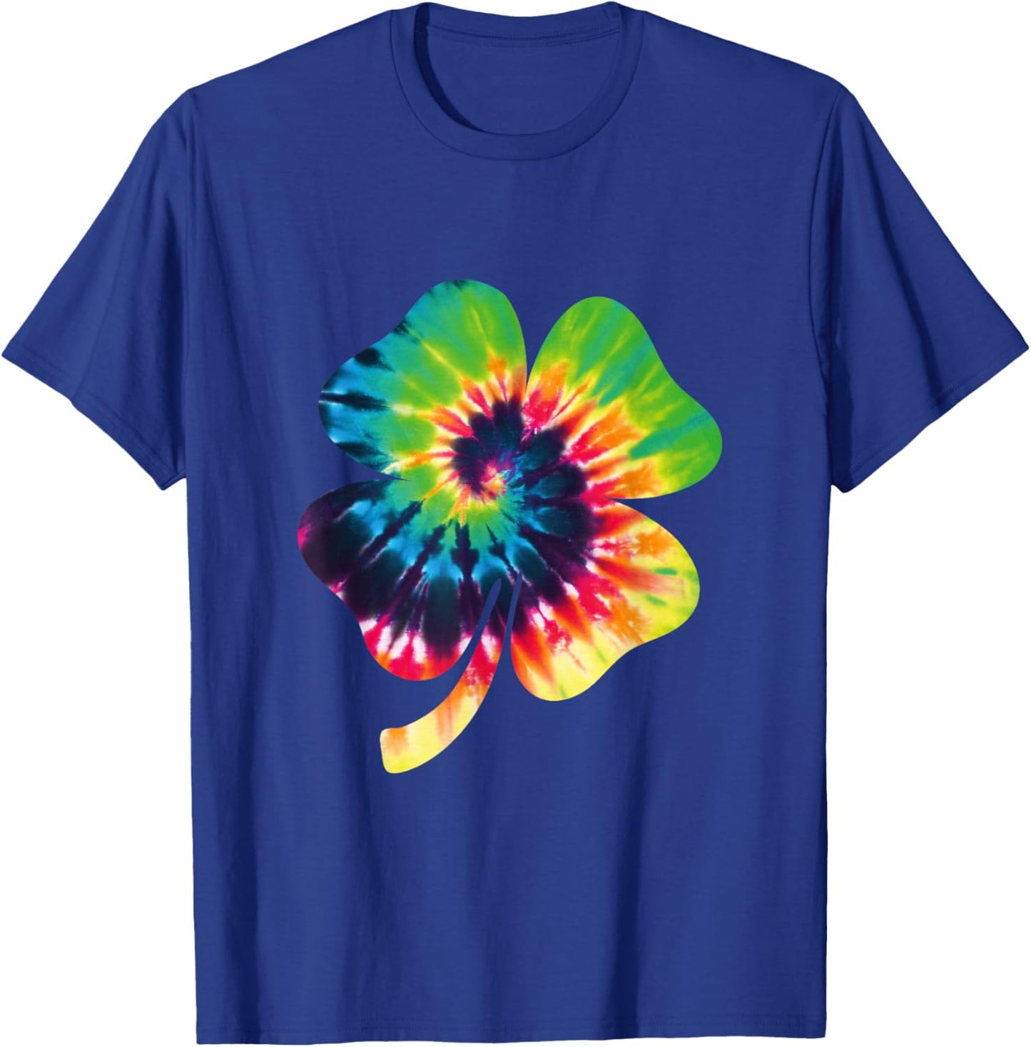 Shamrock Tie Dye Happy St Patrick's Day Hippie Clover T-Shirt - T-Shirt | Royal