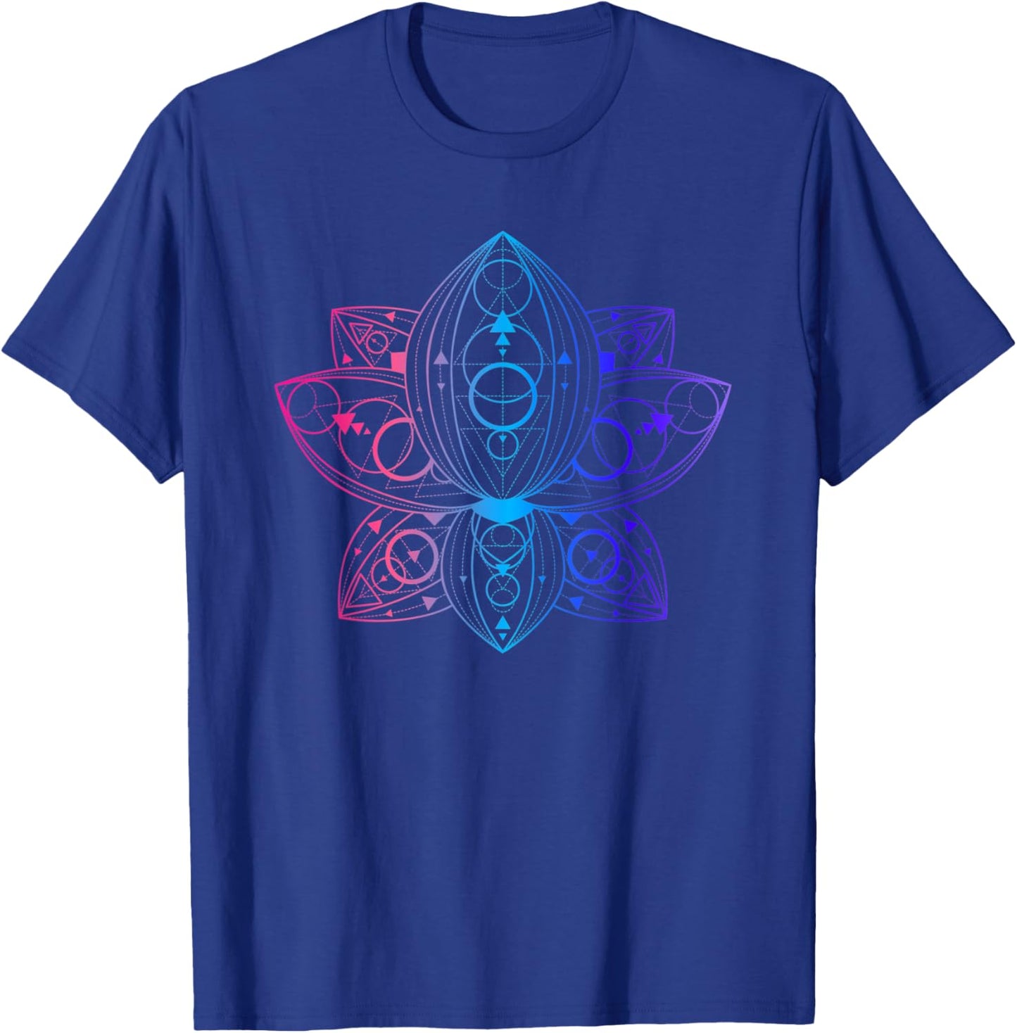 Sacred Geometry Lotus Art Good Vibes Only Yoga T-Shirt - T-Shirt | Royal
