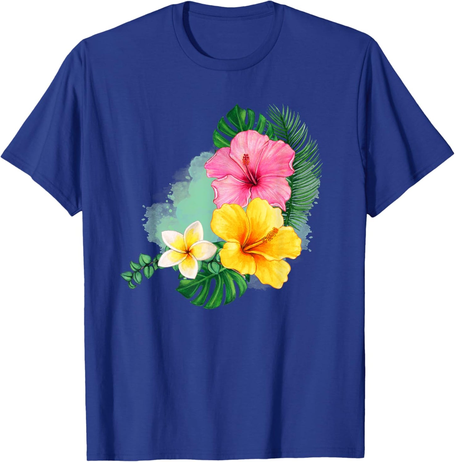 Tropical Flower Hibiscus Plumeria Design for Gardener T-Shirt - T-Shirt | Royal