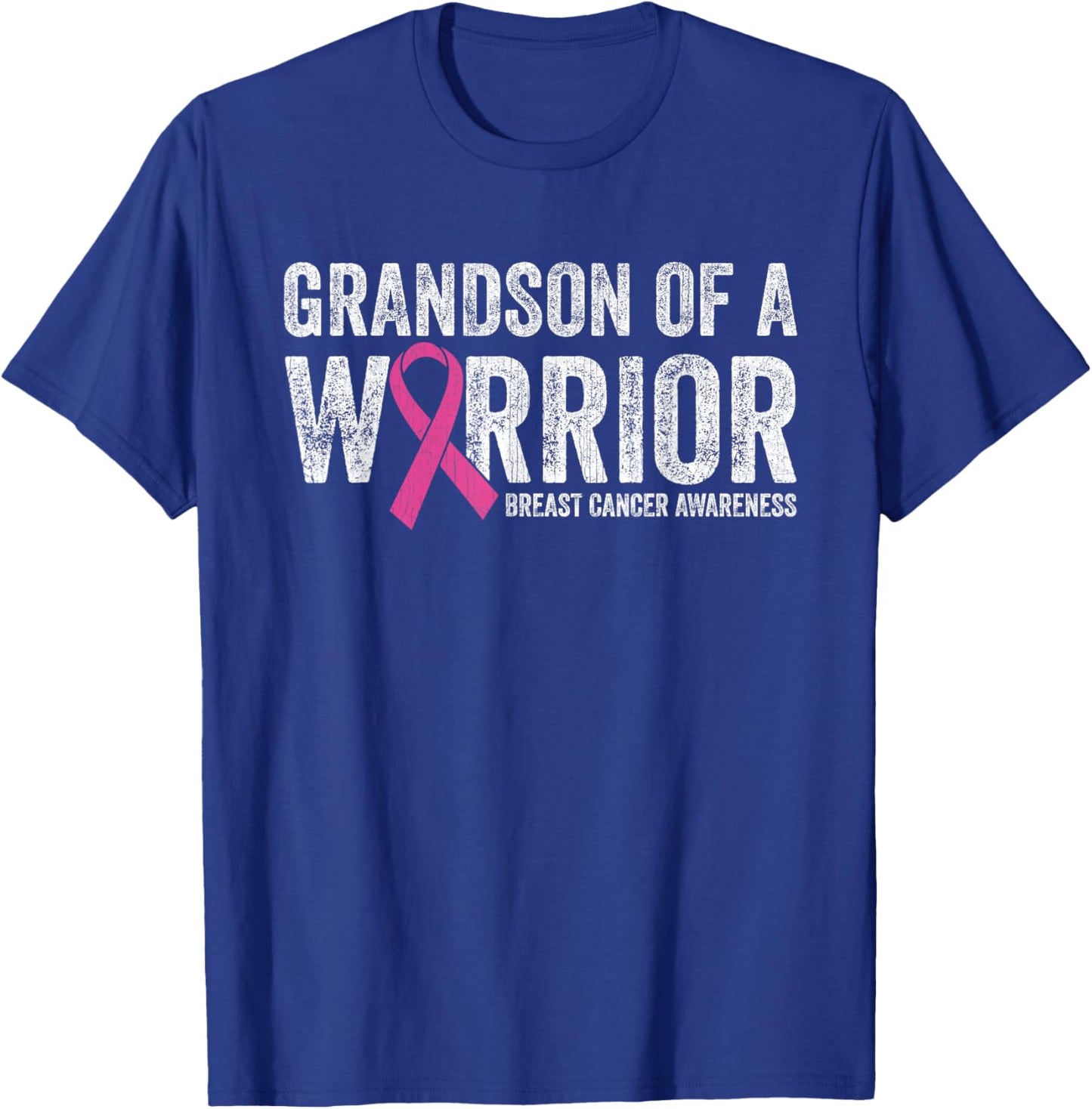 Breast Cancer Awareness Pink Ribbon Grandson Of A Warrior T-Shirt - T-Shirt | Royal