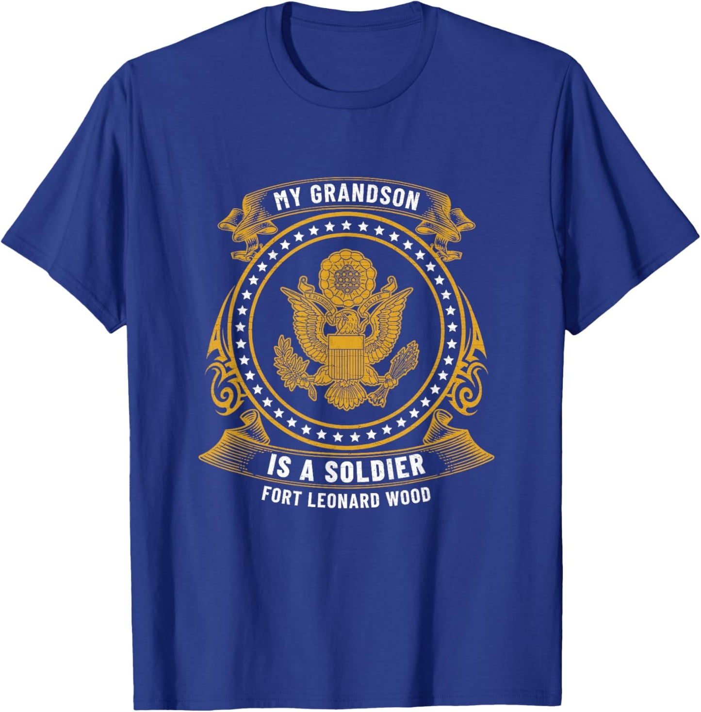 My Grandson Is A Soldier At Fort Leonard Wood Basic Training T-Shirt - T-Shirt | Royal