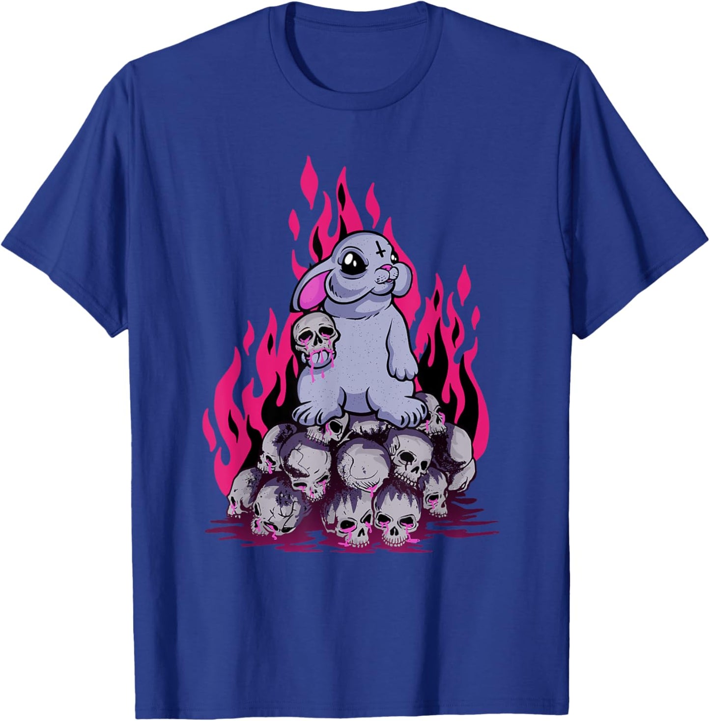 Pastel Goth Creepy Cute Bunny Skull Menhera Witch Rabbit T-Shirt - T-Shirt | Royal