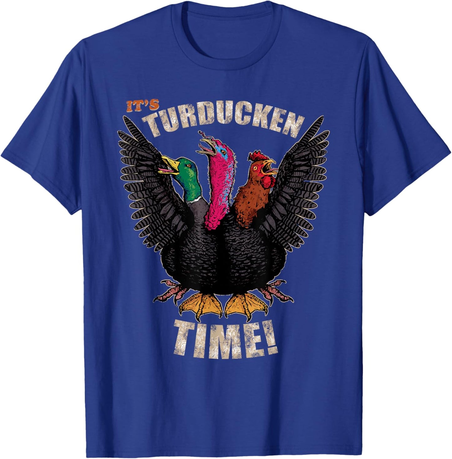 Thanksgiving Day Turkey Turducken Kaiju Monster Ugly Sweater T-Shirt - T-Shirt | Royal