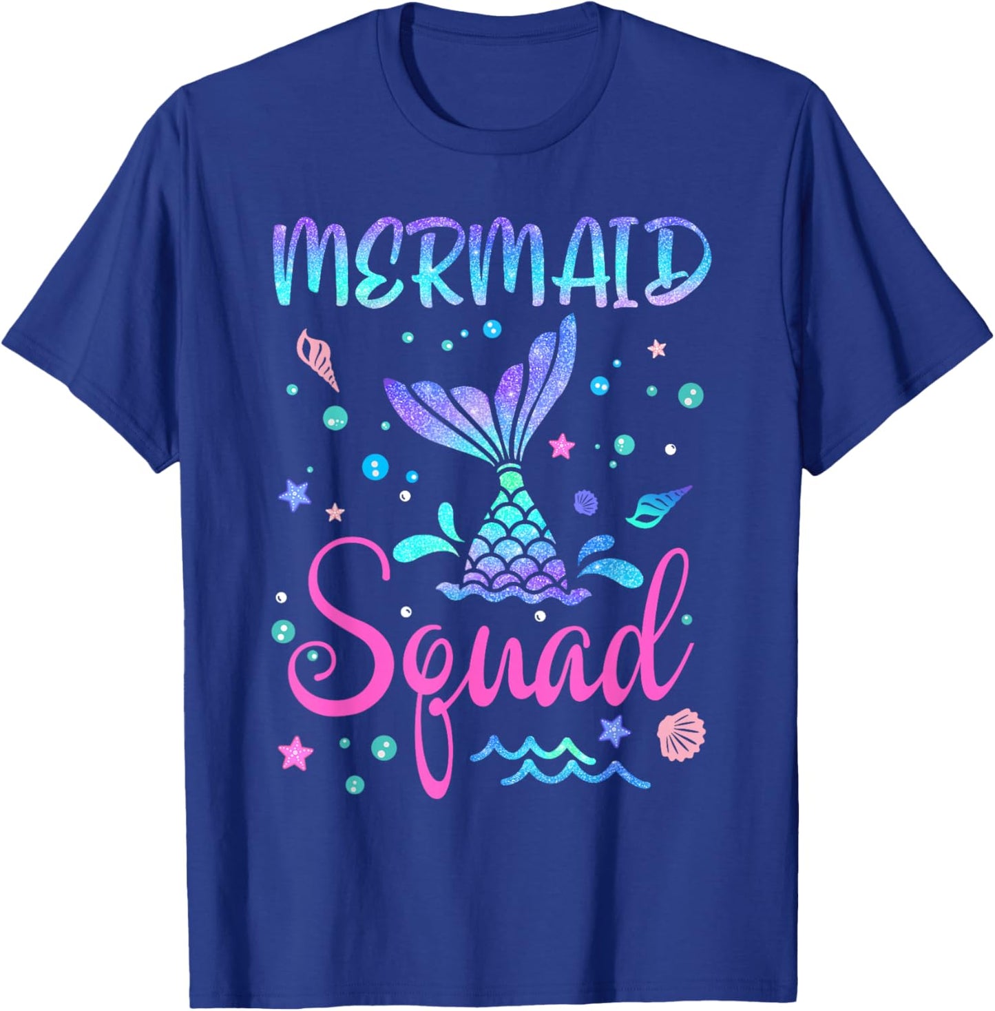 Mermaid Squad Of The Birthday Mermaid Tail Family Matching T-Shirt - T-Shirt | Royal