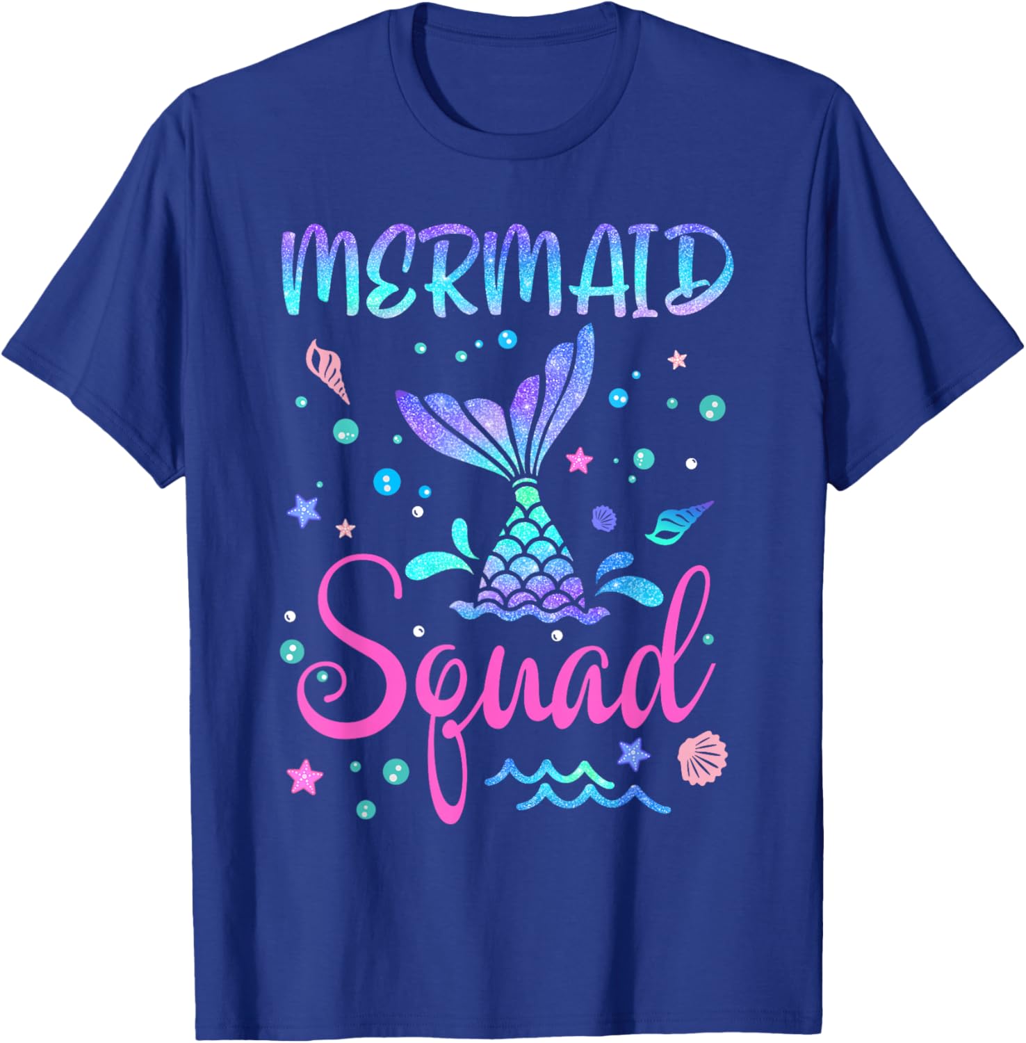 Mermaid Squad Of The Birthday Mermaid Tail Family Matching T-Shirt - T-Shirt | Royal
