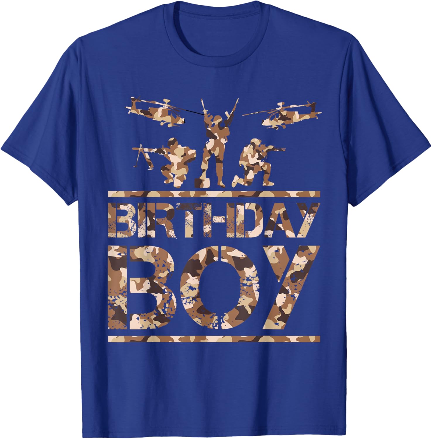 Birthday Boy Army Birthday Party Decoration Military Camo T-Shirt - T-Shirt | Royal